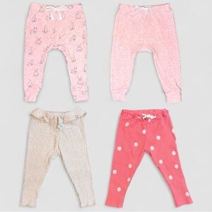 Zara & Owlivia Girls Leggings & Jogger Bundle of 4 Pants 12–18M – Organic Cotton
